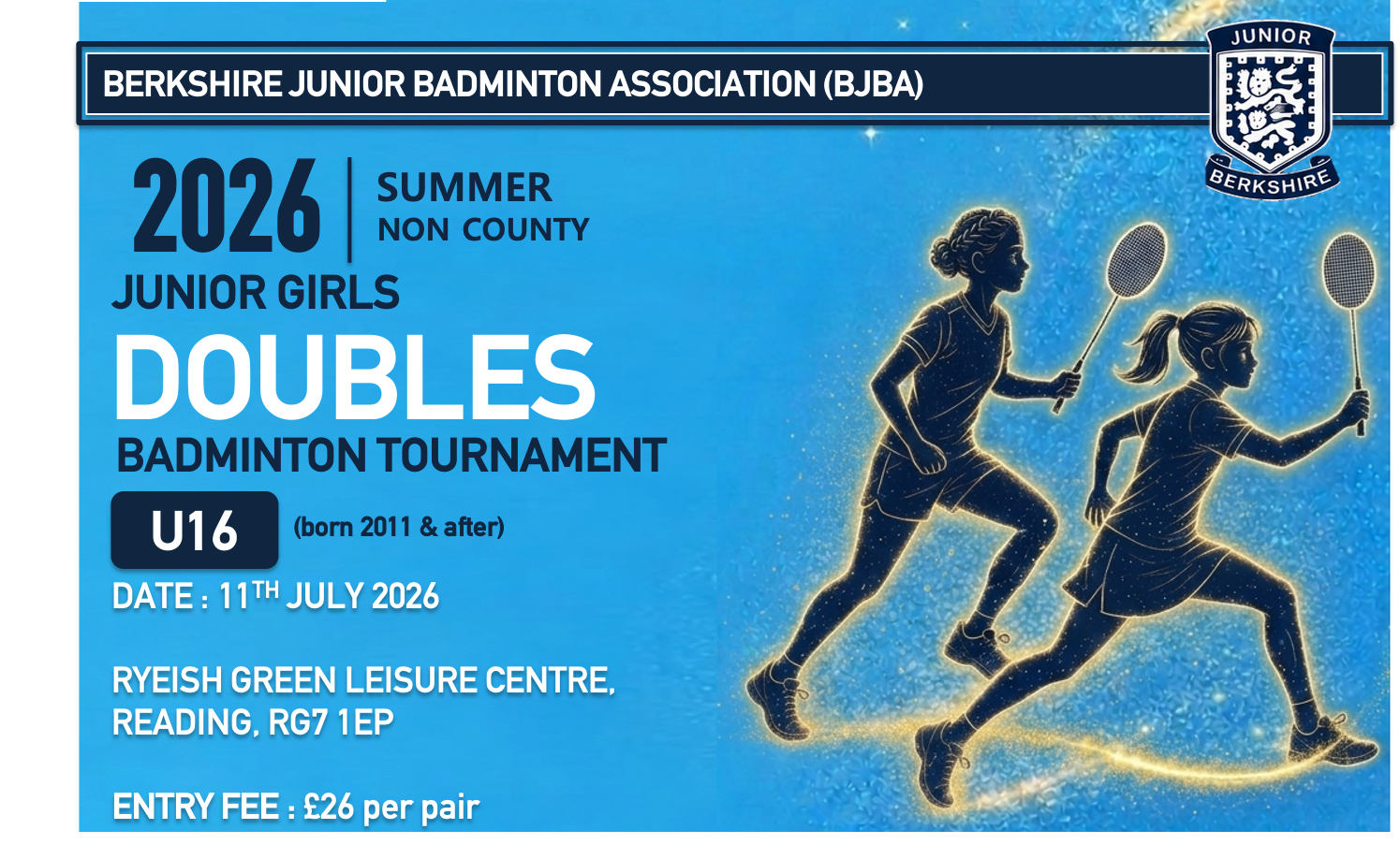 U16 - AGE 15 AND UNDER GIRLS DOUBLES TOURNAMENT JUL 2026 activity image